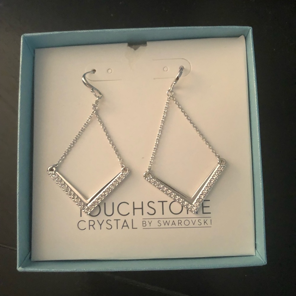 Never worn touchstone swarovski earrings